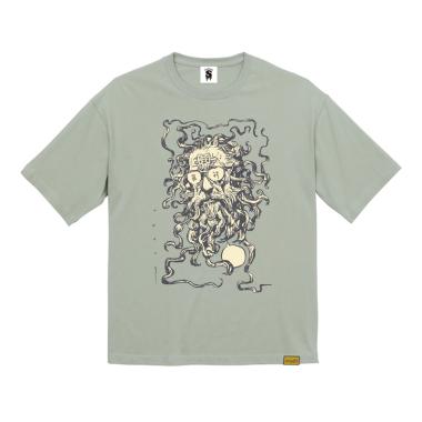 バッタ屋 by STAYMELLOW /“藤村60” ビッグシルエットTシャツ (S.GREEN) [Designed by 寺田克也]